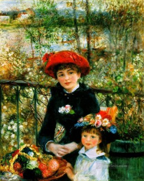  Renoir Oil Painting - Two Sisters On the Terrace master Pierre Auguste Renoir